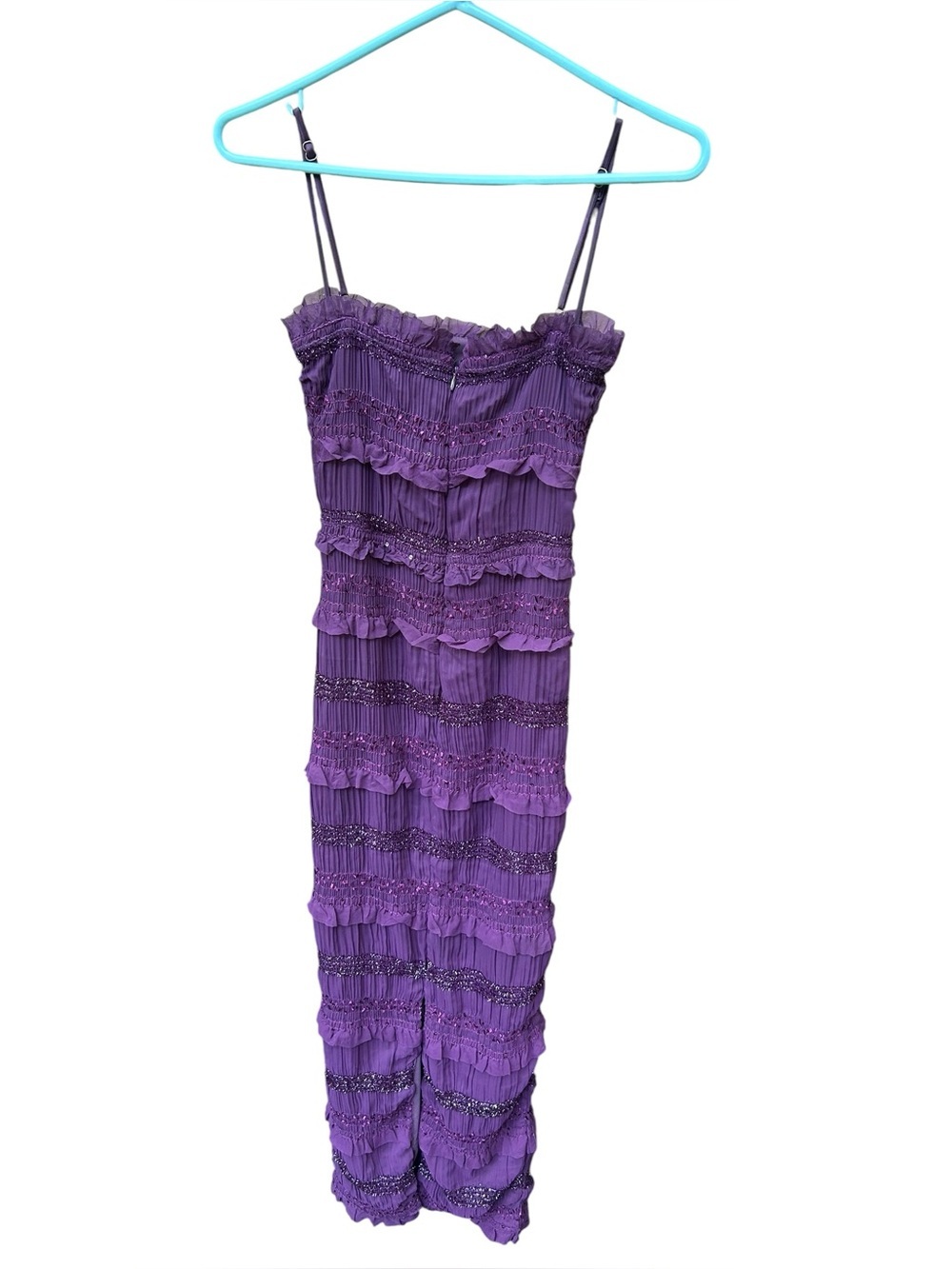 House of CB SOLANA Grape Sequin Pleat Corset Dress - Picture 7 of 15